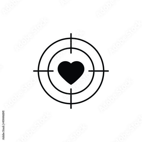 aim icon with heart sign. love  target icon. vector illustration valentines day