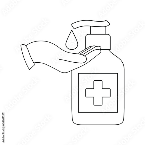 Hygiene hand icon vector. Washing hand. bottle spray icon 