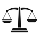 Judge balance icon. Simple illustration of judge balance vector icon for web design isolated on white background