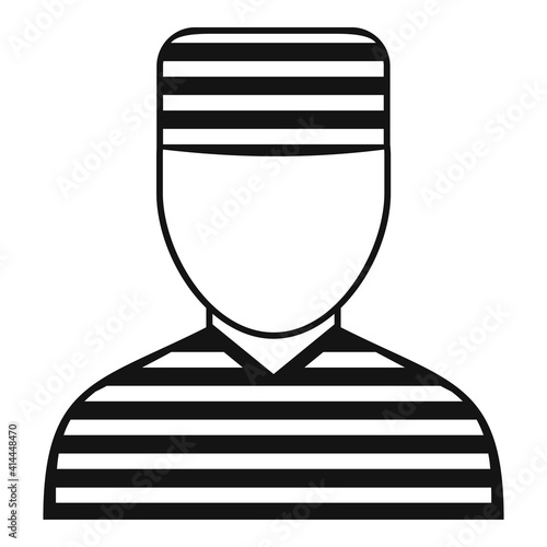 Prison man icon. Simple illustration of prison man vector icon for web design isolated on white background