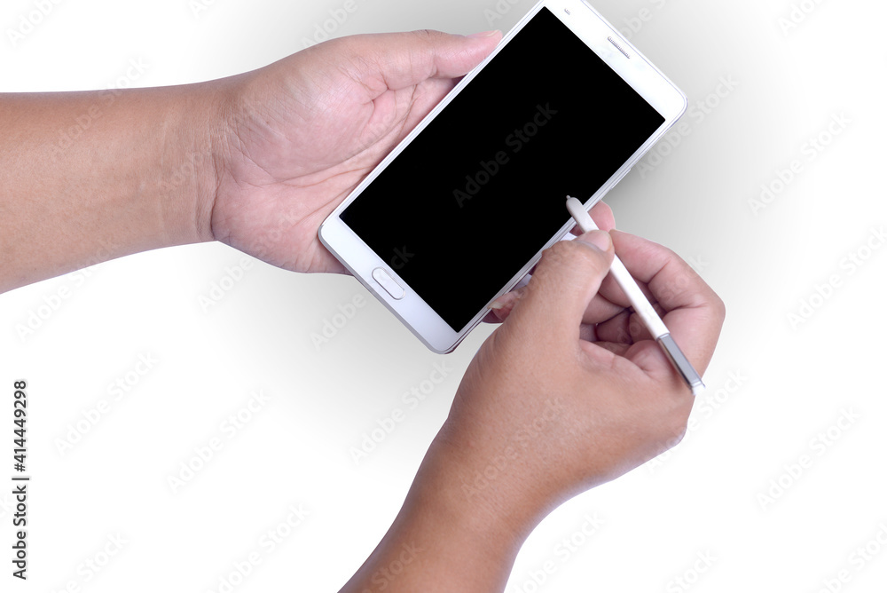 Hand using modern mobile phone Hand using modern mobile phone