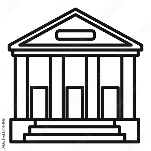 Judge building icon. Outline judge building vector icon for web design isolated on white background