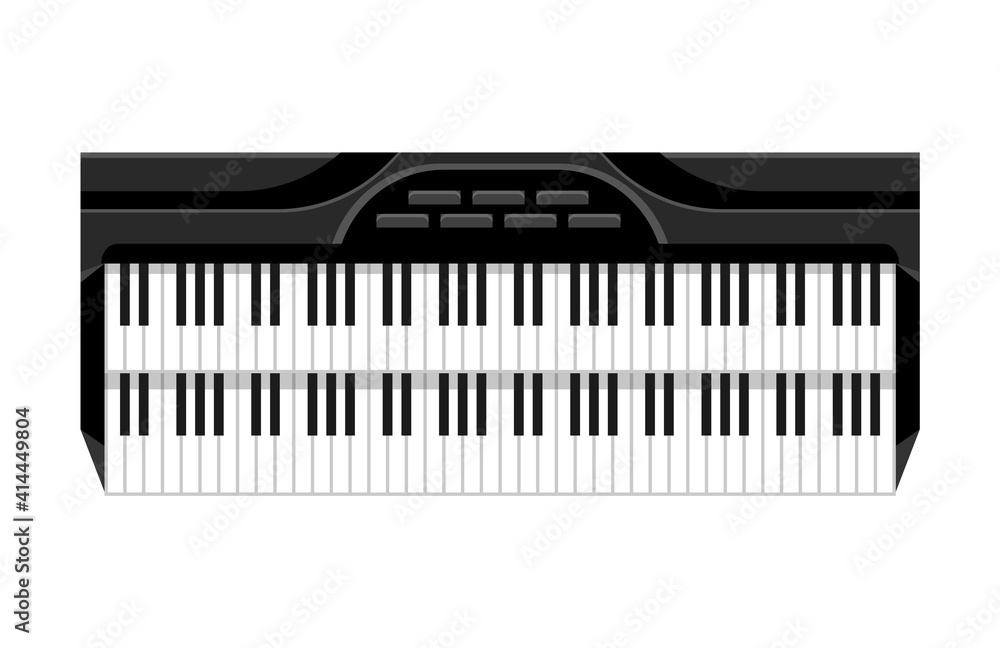 Musical Keyboard instrument. Isolated image of a keyboard. illustration - musician equipment. Tool for music lover