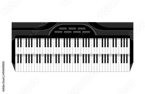 Musical Keyboard instrument. Isolated image of a keyboard. illustration - musician equipment. Tool for music lover photo