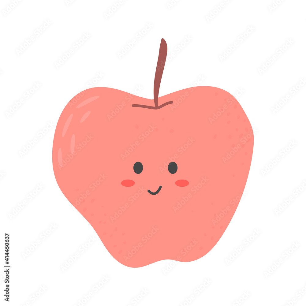 apple fruit flat design emoji vector illustration isolated on white background apple fruit flat design emoji vector illustration isolated on white background