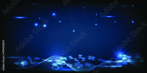 Blue innovation digital modern tech abstract dark blue digital technology background.Vector illustrations.