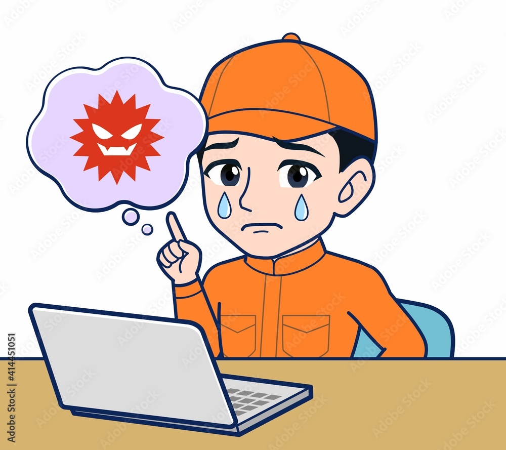 Young man in orange work clothes Young man in orange work clothes