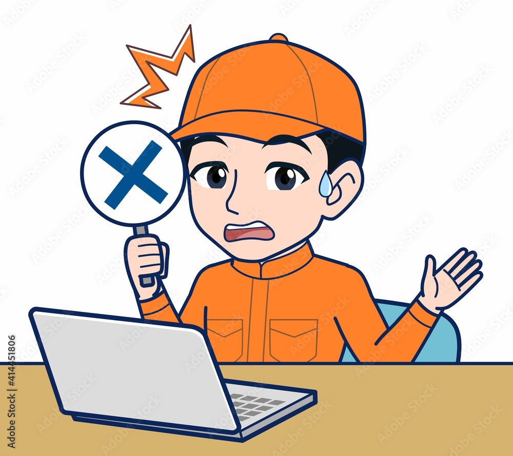 Young man in orange work clothes Young man in orange work clothes