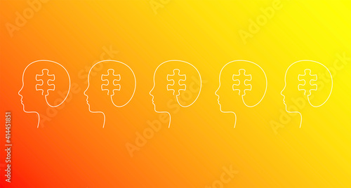 testa, puzzle, idea, colori, creatività, idee