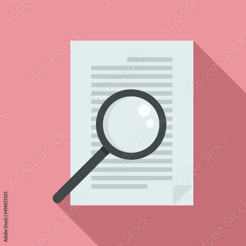 Notary magnifier paper icon. Flat illustration of notary magnifier paper vector icon for web design