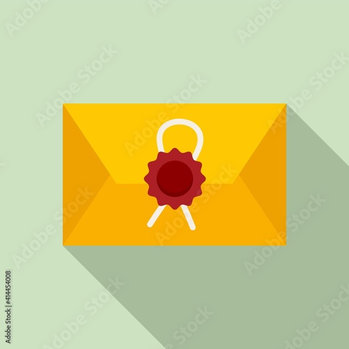 Notary testament letter icon. Flat illustration of notary testament letter vector icon for web design