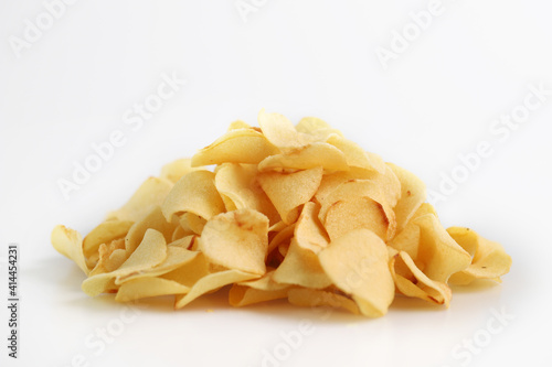 Fried Chiku is also known as Fried Ngaku or Arrowhead chips. Traditional snacks during Chinese New Year celebration.