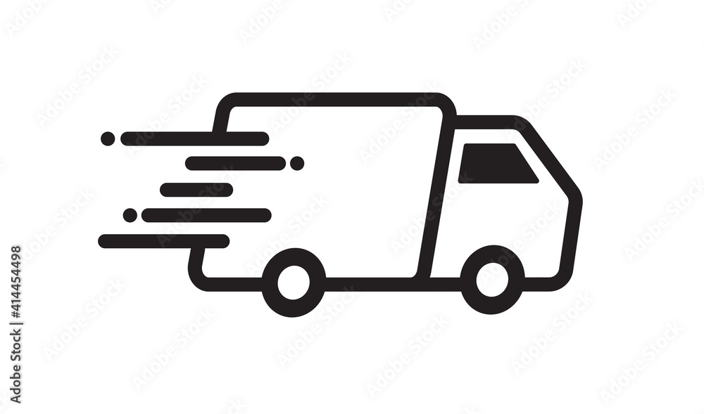 Fast delivery truck icon. Fast shipping. Design for website and mobile apps. Vector illustration. Fast delivery truck icon. Fast shipping. Design for website and mobile apps. Vector illustration.
