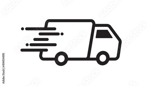 Fast delivery truck icon. Fast shipping. Design for website and mobile apps. Vector illustration.