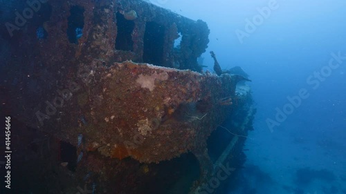 Wallpaper Mural Ship wreck "Superior Producer" in turquoise water of coral reef in Caribbean Sea, Curacao Torontodigital.ca