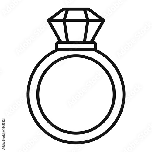Notary gold ring icon. Outline notary gold ring vector icon for web design isolated on white background