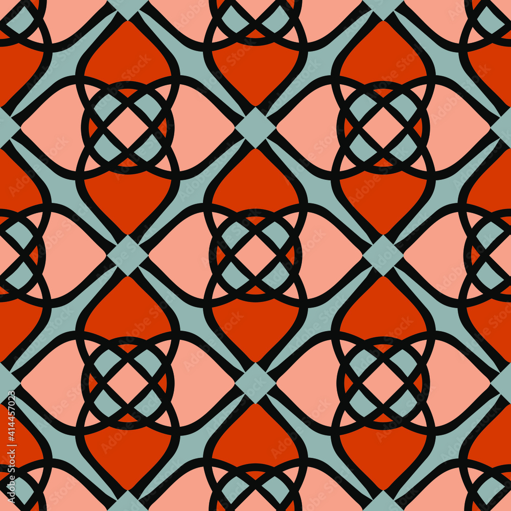 Seamless vector pattern with mosaic texture on grey background. Decorative morocco wallpaper design. Beautiful Arabic fashion textile. Seamless vector pattern with mosaic texture on grey background. Decorative morocco wallpaper design. Beautiful Arabic fashion textile.
