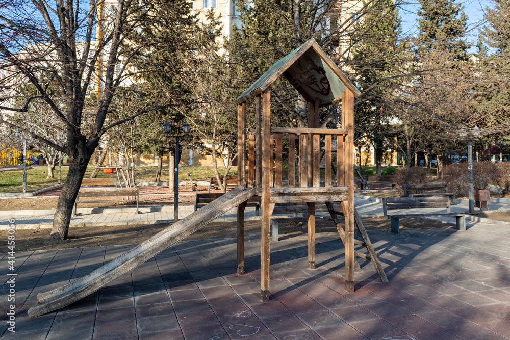 wooden house in the park