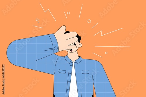 Shock, surprise, feeling embarrassed concept