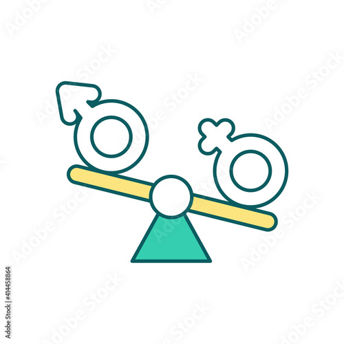 Hormonal imbalance RGB color icon. Hormonal deficit. Thyroid problems. Chronic fatigue syndrome. Abnormal hormones blood levels. Mood swings and depression. Isolated vector illustration
