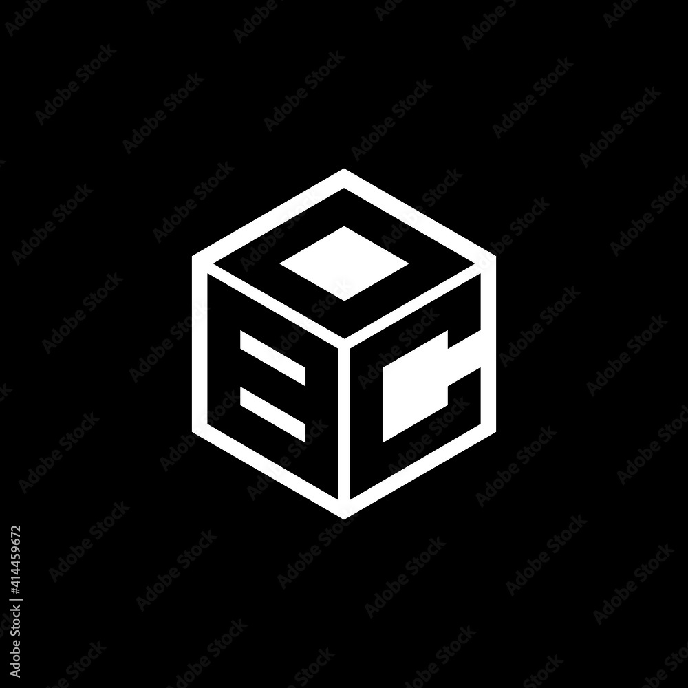 BCD letter logo design with black background in illustrator, vector