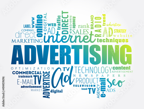ADVERTISING word cloud, creative business concept background