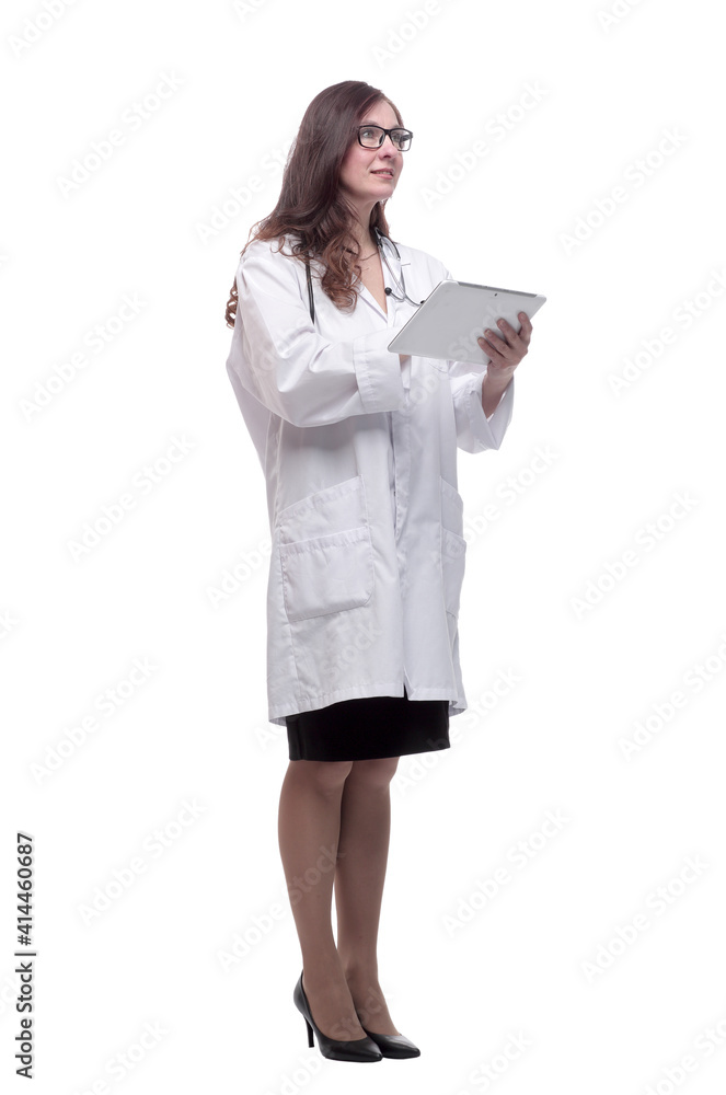 female doctor looking at a digital tablet screen female doctor looking at a digital tablet screen