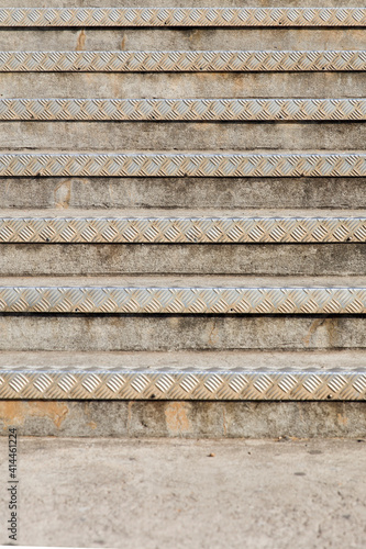 Stairs with textured metal ...