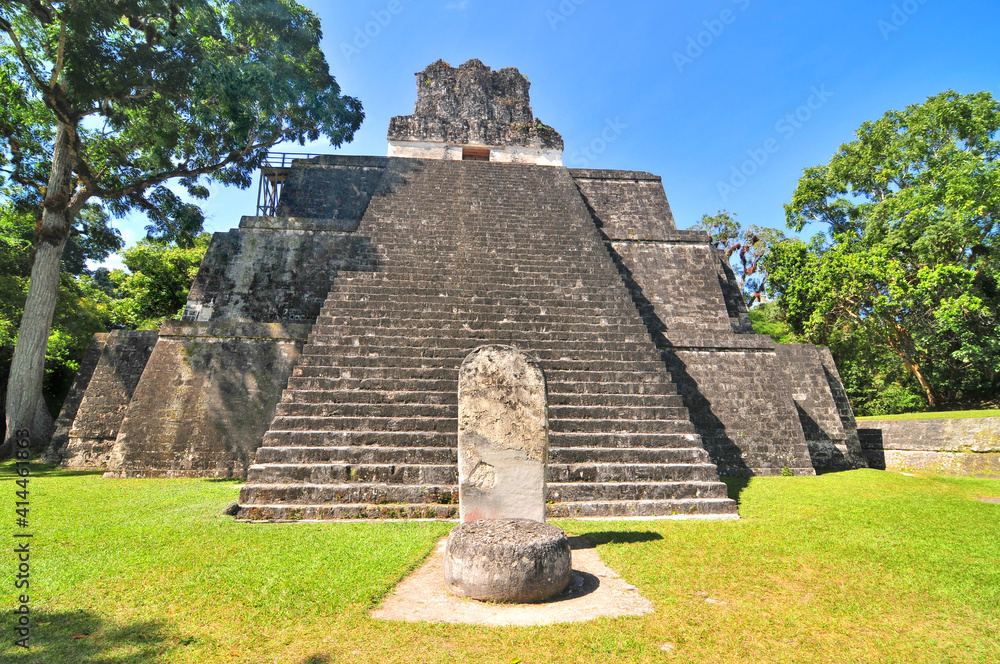 View of the ruins of Mayan ancient city of Tikal in Guatemala View of the ruins of Mayan ancient city of Tikal in Guatemala