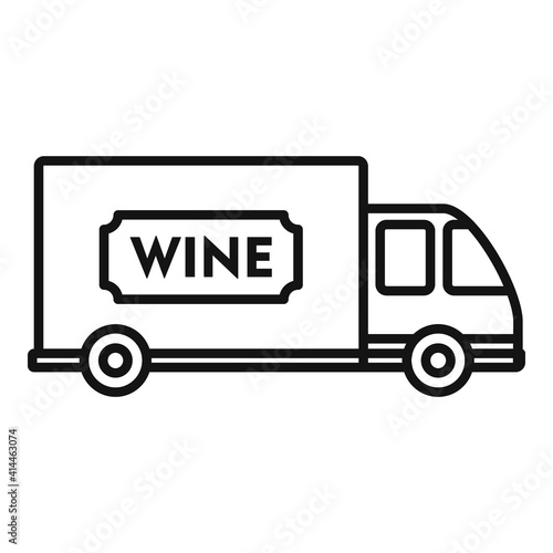 Wine truck icon. Outline wine truck vector icon for web design isolated on white background