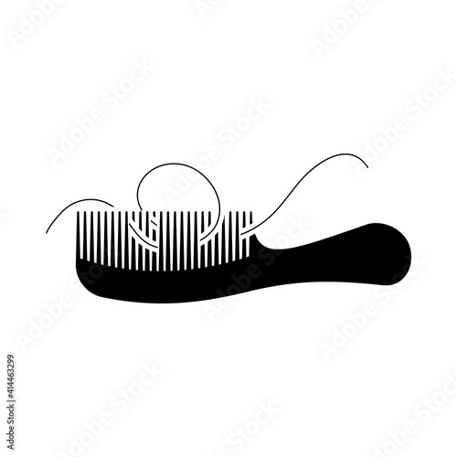 Hair In Comb Icon