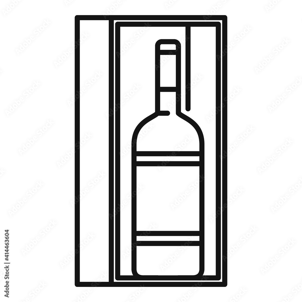 Gift wine bottle icon. Outline gift wine bottle vector icon for web design isolated on white background Gift wine bottle icon. Outline gift wine bottle vector icon for web design isolated on white background