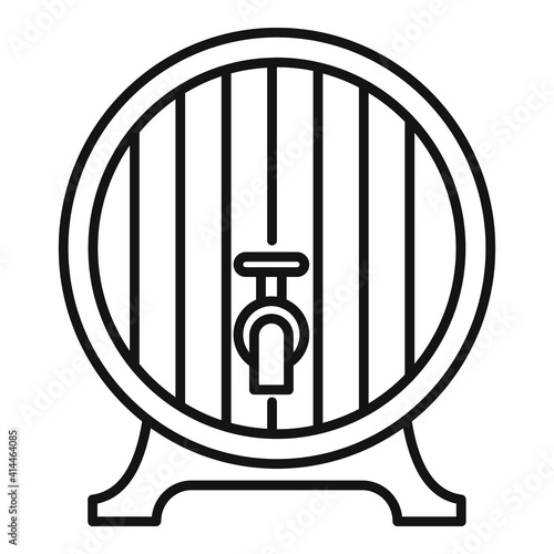 Wood wine tap barrel icon. Outline wood wine tap barrel vector icon for web design isolated on white background