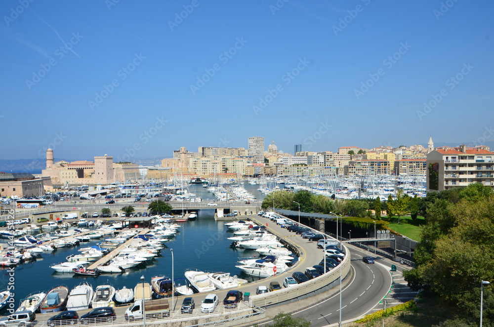 Beautiful view of the port of Marseille