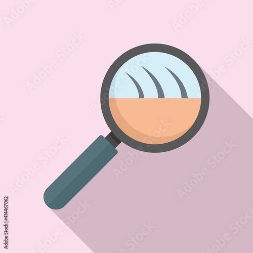Hair removal magnifier icon. Flat illustration of hair removal magnifier vector icon for web design