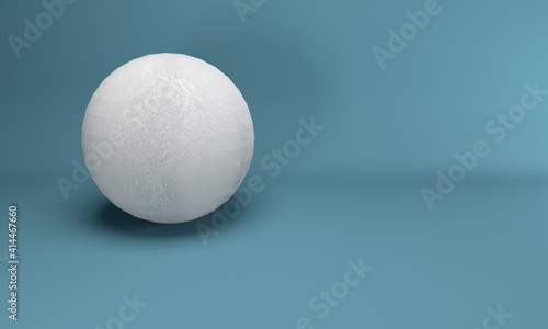 White dial with rough texture on blue background. Scene. 3d render.