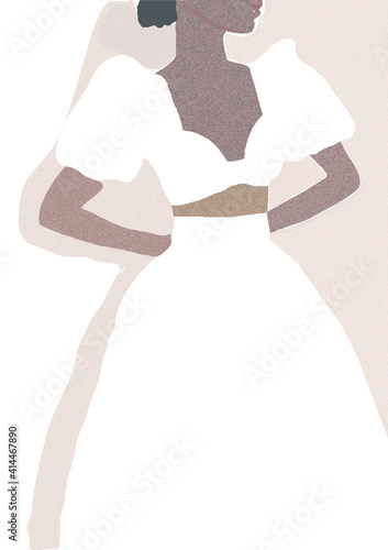 silhouette of a woman in white
