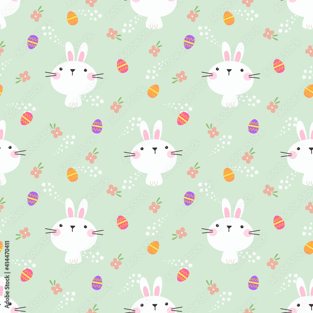 Lovely bunny and Easter egg seamless pattern Lovely bunny and Easter egg seamless pattern