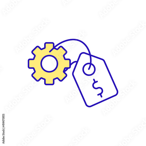Pricing services RGB color icon. Managing pricing strategies. Financial reward for providing product, service. Paying tuition fees. Increasing profitability. Isolated vector illustration