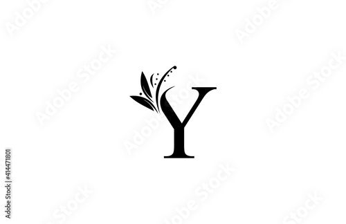 Monogram Flourishes Letter Y Logo Manual Elegant Minimalism Sign Vector