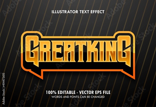 Great King, Esport style editable text effect Premium Vector