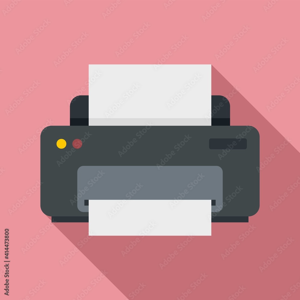 Office manager printer icon. Flat illustration of office manager printer vector icon for web design Office manager printer icon. Flat illustration of office manager printer vector icon for web design