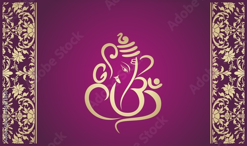 Ganesha, wedding card, royal Rajasthan, India	