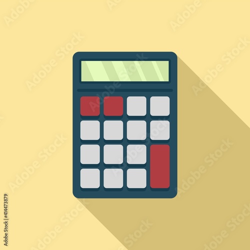 Office manager calculator icon. Flat illustration of office manager calculator vector icon for web design