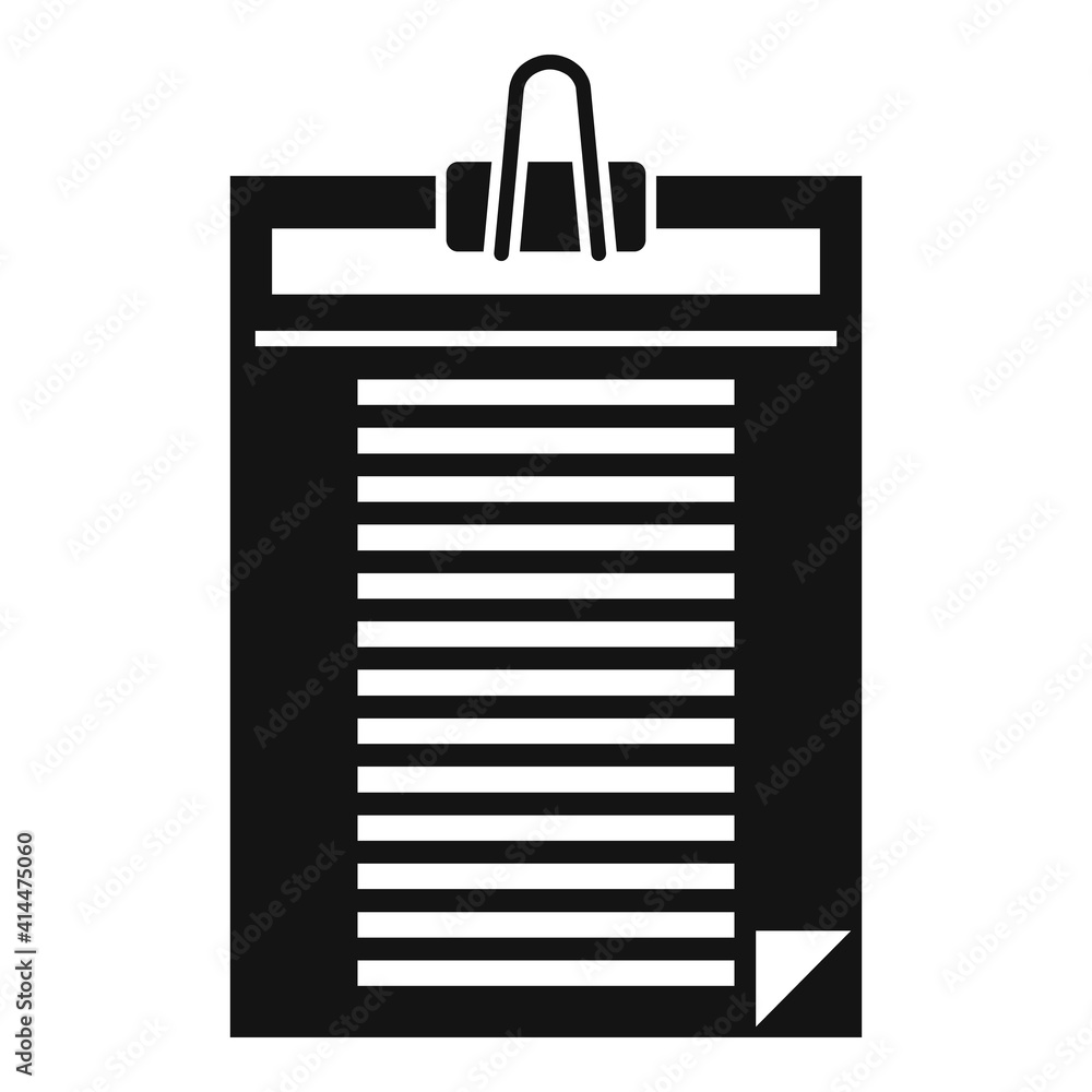 Office manager paper clipboard icon. Simple illustration of office manager paper clipboard vector icon for web design isolated on white background Office manager paper clipboard icon. Simple illustration of office manager paper clipboard vector icon for web design isolated on white background