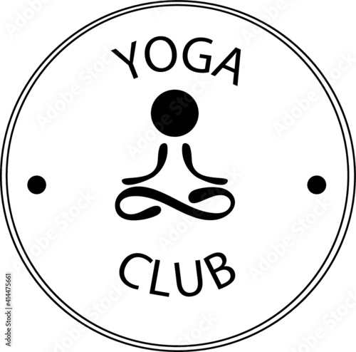 Vector logo design for yoga. Design for yoga studios, cards, signs, business cards, banners. Badge, tag, icon, sticker, print. Background. EPS 10.