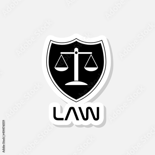 Law balance sign logo sticker