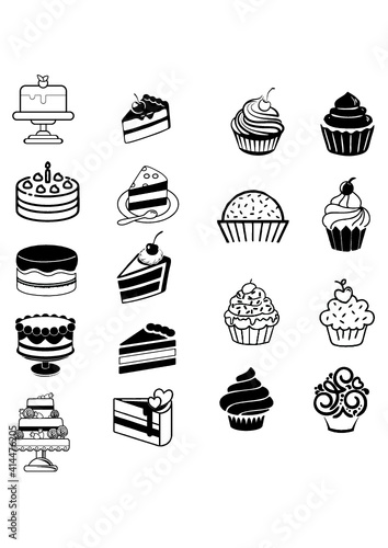 Vector art in EPS format. designs produced for confectioneries, bakeries, candy stores and cooks.