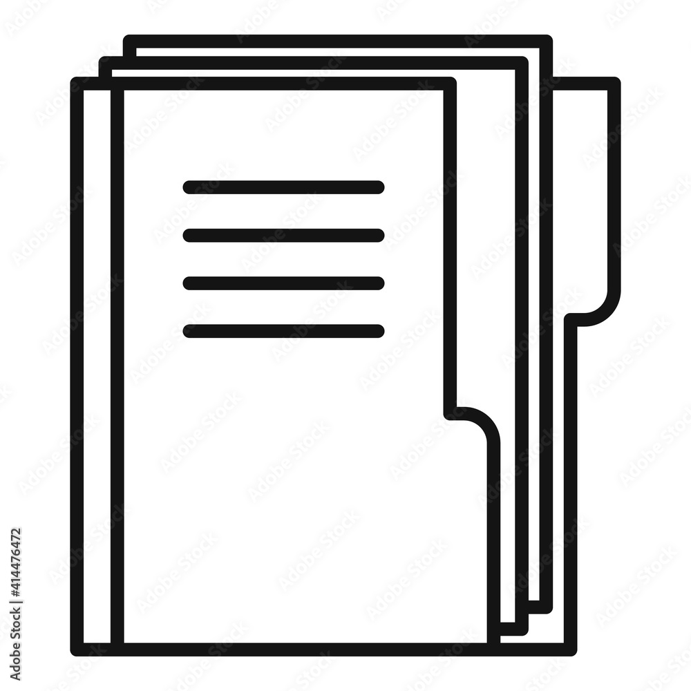 Office manager doc folder icon. Outline office manager doc folder vector icon for web design isolated on white background Office manager doc folder icon. Outline office manager doc folder vector icon for web design isolated on white background