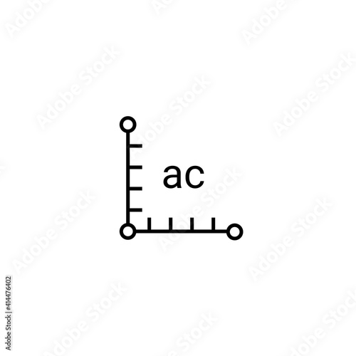 icon plot area in acres. Vector dimension area size flat pictogram